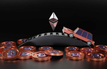 a car on a bridge over coins