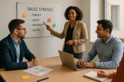 How do sales-led B2B startups typically structure their first sales team?